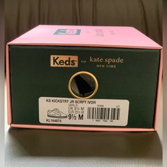 Keds x Kate Spade Kickstart Script Glitter Sneaker in Ivory - Picture 2 of 7